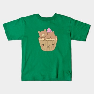 Cute and Kawaii Bear Cupcake T-Shirt Kids T-Shirt